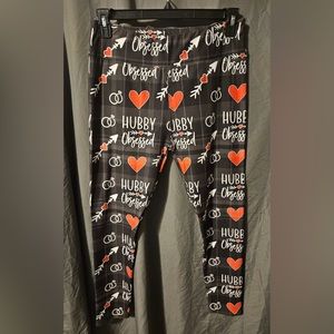 Leggings Valentines custom made size tall and curvy never worn good quality